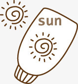 夏日防晒节卡通手绘阳光夏日防晒霜图标图标