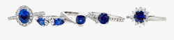 产品实物蓝宝石多种钻石戒指素材