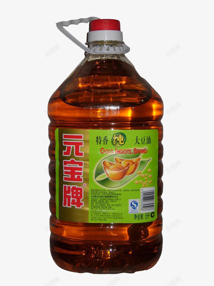 元宝牌纯大豆油png免抠素材_88icon https://88icon.com 大豆油 深色 瓶装 饮食