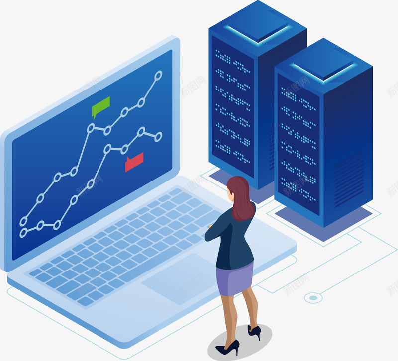 蓝色服务器矢量图eps免抠素材_88icon https://88icon.com 服务器 服务器PNG 矢量服务器 矢量笔记本 笔记本 蓝色 蓝色服务器 矢量图