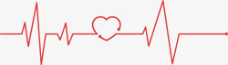 矢量折线图红色爱心心跳折线高清图片