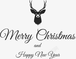 黑色麋鹿头圣诞节简约装饰高清图片