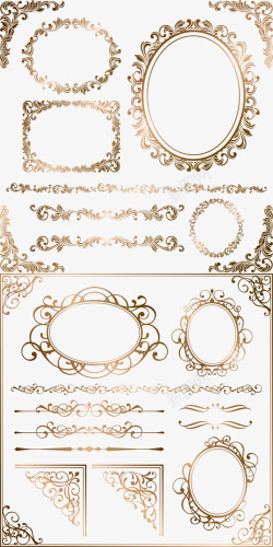 花纹金属欧式精美金属花纹边框高清图片