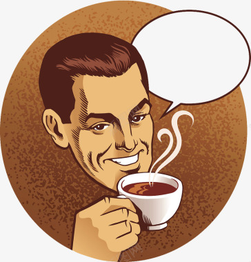 图标喝咖啡的男士图标