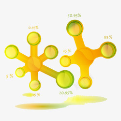 黄色发光数据分析块素材