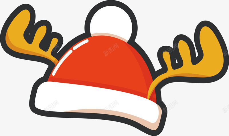 卡通鹿角圣诞帽png免抠素材_88icon https://88icon.com 圣诞帽 圣诞节 矢量png 红色帽子 鹿角 鹿角圣诞帽