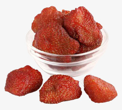 玻璃小碗装的草莓干素材