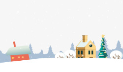 插画小房子圣诞插画背景元素图高清图片