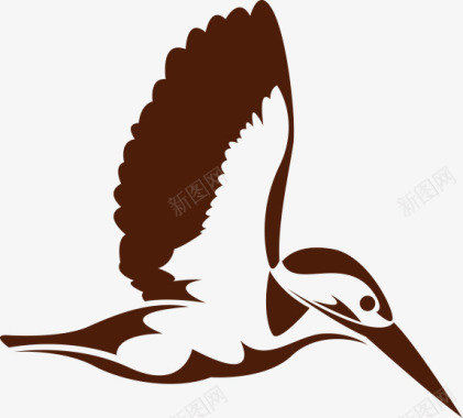 飞鸟褐色印章蜂鸟图标图标