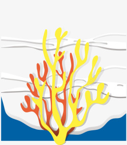 卡通手绘彩色海底植物海草素材