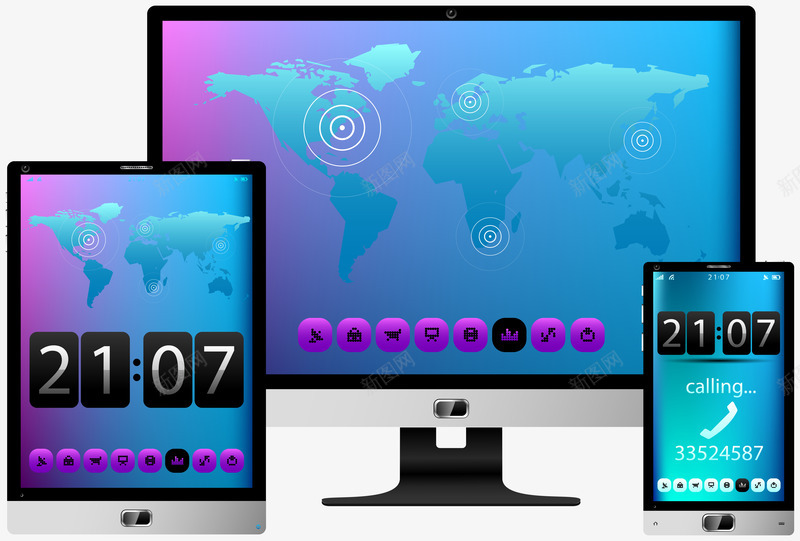 数码产品矢量图eps免抠素材_88icon https://88icon.com 免扣 地图 平板 时间 电脑显示 矢量图