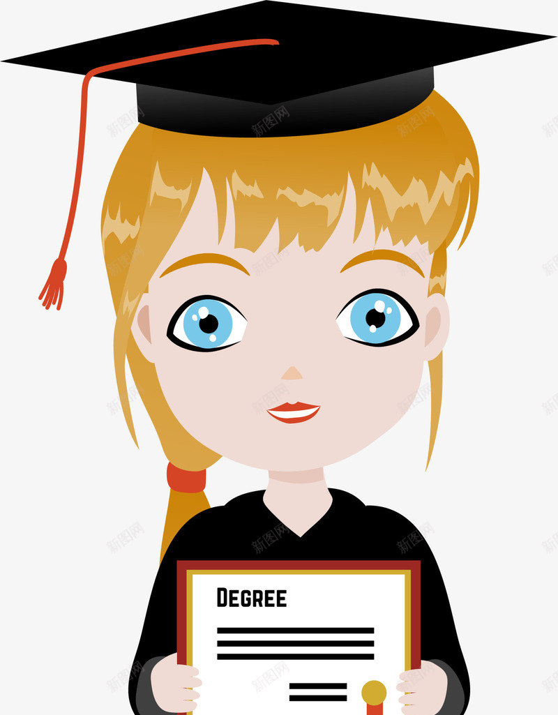 开学季拿着奖章的女孩png免抠素材_88icon https://88icon.com 博士帽子 女博士 学习 开学季 拿着奖章的女孩 黑色帽子