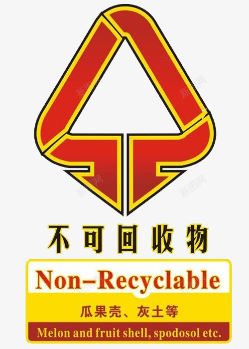 不可回收png免抠素材_88icon https://88icon.com 不可回收 垃圾桶 标志 红色