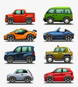 吉普车玩具汽车集合矢量图高清图片