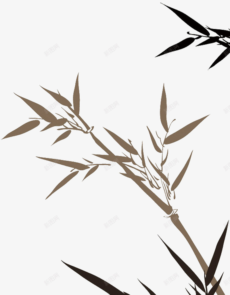 水墨竹子png免抠素材_88icon https://88icon.com 国画 水墨 端午 竹叶