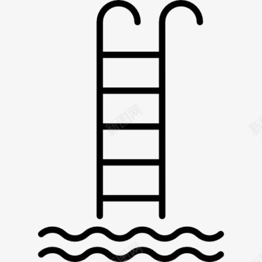 楼梯游泳池的梯子图标图标