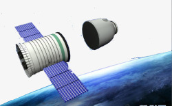 航天基地神舟飞船返回舱和推进舱分离高清图片