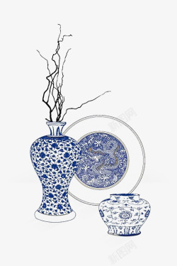 陶瓷花瓶里的枝丫素材