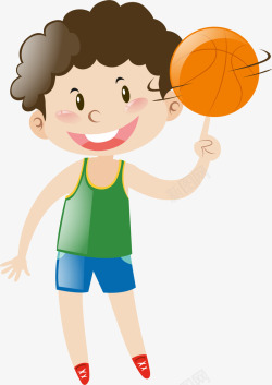 黄色篮球儿童节转篮球的男孩高清图片