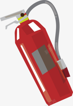 水彩红色消防器矢量图素材