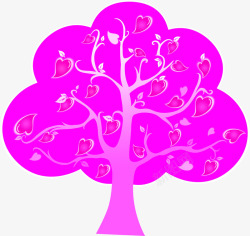 粉色爱情树装饰素材