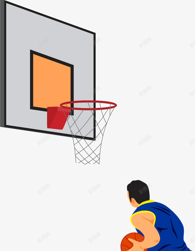 水彩卡通球框灌篮png免抠素材_88icon https://88icon.com 体育 打篮球 灌篮 球框 球类运动 球赛 竞技 锻炼