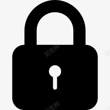 填充接口锁定黑色挂锁安全接口符号图标图标