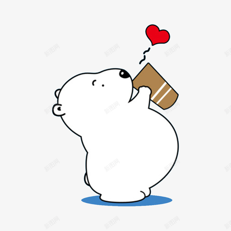 喝水的白色小熊png免抠素材_88icon https://88icon.com 动物喝水 咖啡 喝水的胸 多喝水 爱心 白色小熊
