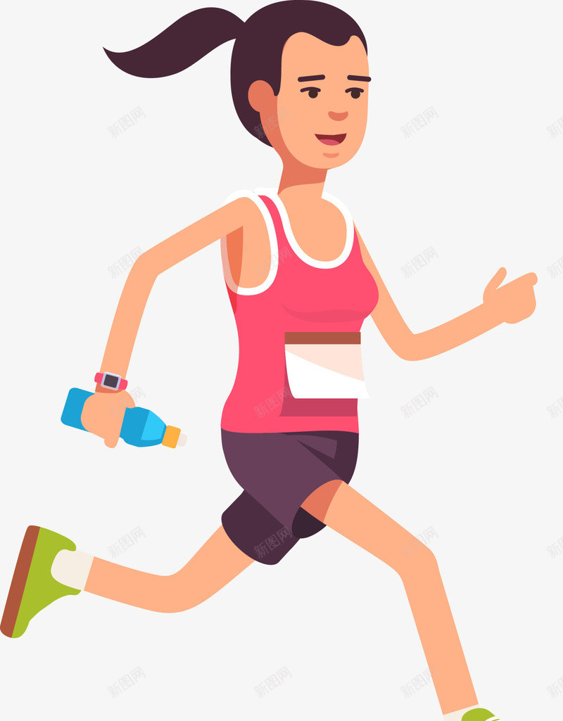 人物插画奔跑的女人png免抠素材_88icon https://88icon.com 人物插画 奔跑的女人 快速奔跑 拿着水瓶 跑步 跑步比赛