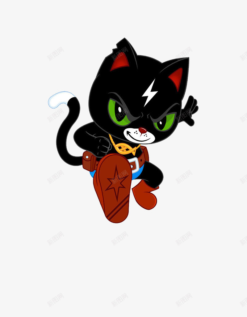 酷酷的闪电猫png免抠素材_88icon https://88icon.com 卡通 酷 闪电猫 黑色