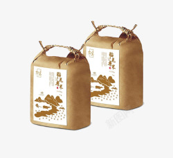 棕色包裹牛皮纸袋包裹的袋装米高清图片