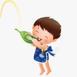 喝水男孩卡通喝水的小男孩高清图片