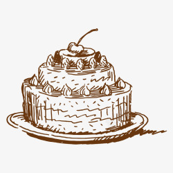 素描图免抠手绘蛋糕图标高清图片