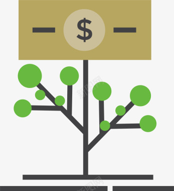 发财发财树金融商务图标矢量图图标