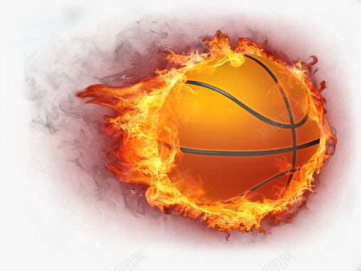 矢量运动素材篮球火燃烧运动图标图标