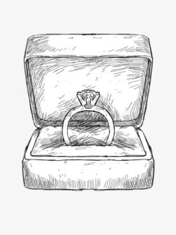 结婚素描素描手绘戒指高清图片