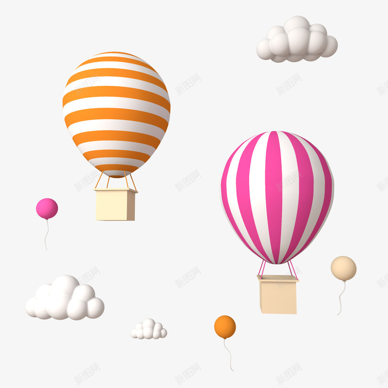 云朵热气球C4Dpng免抠素材_88icon https://88icon.com C4D 云多 热气球 空气球 首页
