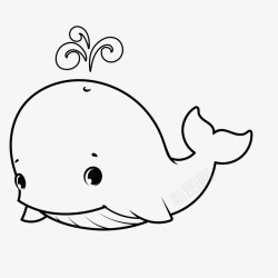 鱼的简化图黑色卡通线条海豚高清图片