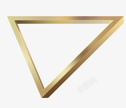 金色立体三角框架素材