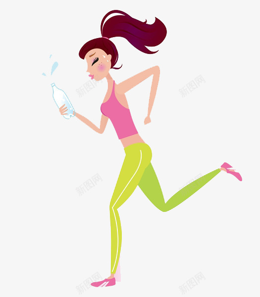 少女跑步燃脂png免抠素材_88icon https://88icon.com 体育运动 健身 减肥 出汗 卡路里 燃脂 跑步 运动 锻炼