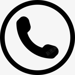 绿色电话符号耳电话符号一圈图标高清图片