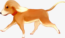 卡通小黄狗黄色奔跑的小狗动物高清图片