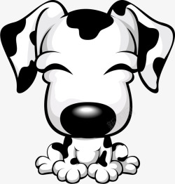 黑白狗狗卡通狗斑点狗图标高清图片