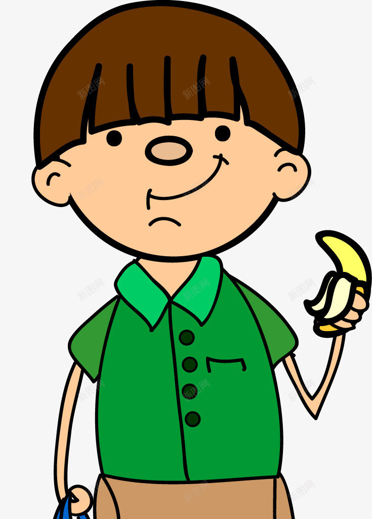 吃香蕉的男孩png免抠素材_88icon https://88icon.com png图形 png装饰 卡通 男孩 装饰 香蕉