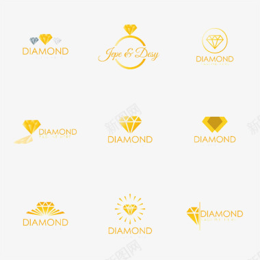 潮流主题金黄色钻石主题图标图标