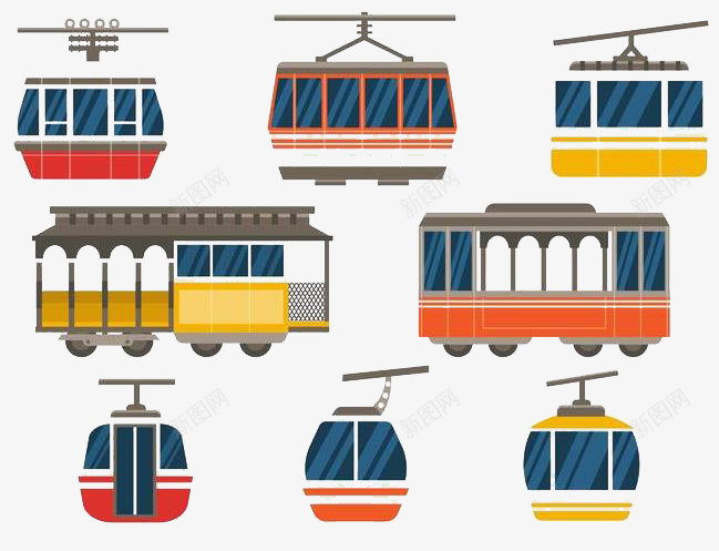 简笔画吊缆车png免抠素材_88icon https://88icon.com 吊缆车 简笔画 观光