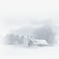 小雪冬季圣诞白色小雪屋高清图片