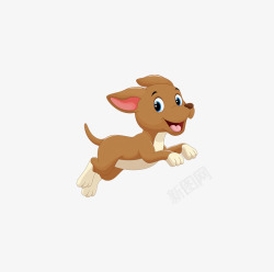 奔跑烦人狗可爱卡通奔跑的小狗高清图片