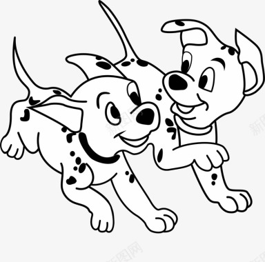 斑点可爱小狗小狗玩耍的小狗图标图标