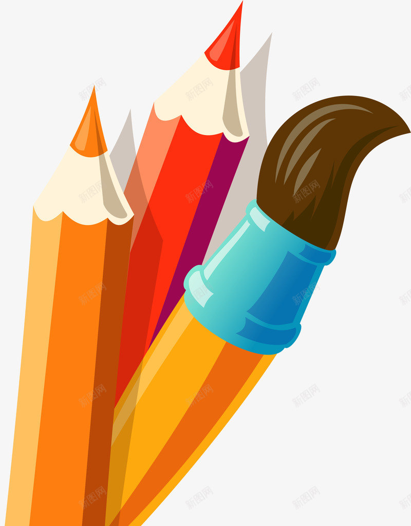 卡通彩色铅笔学习工具矢量图eps免抠素材_88icon https://88icon.com 卡通 可爱 学习工具 彩色 矢量图案 铅笔 矢量图